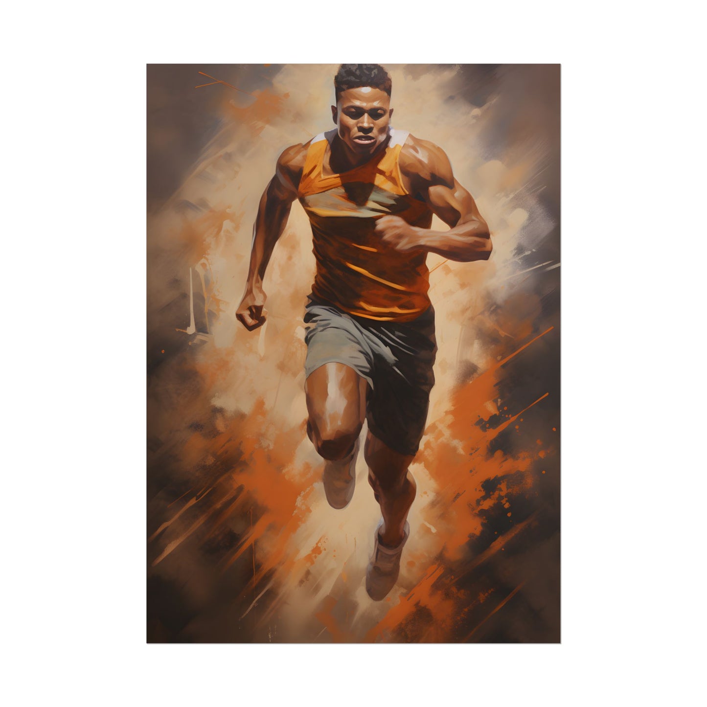 Passionate Fitness Moment: Dedicated Athlete in Action - Poster