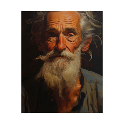 Elderly Wisdom: A Portrait of Timeless Senior Reflection - Poster