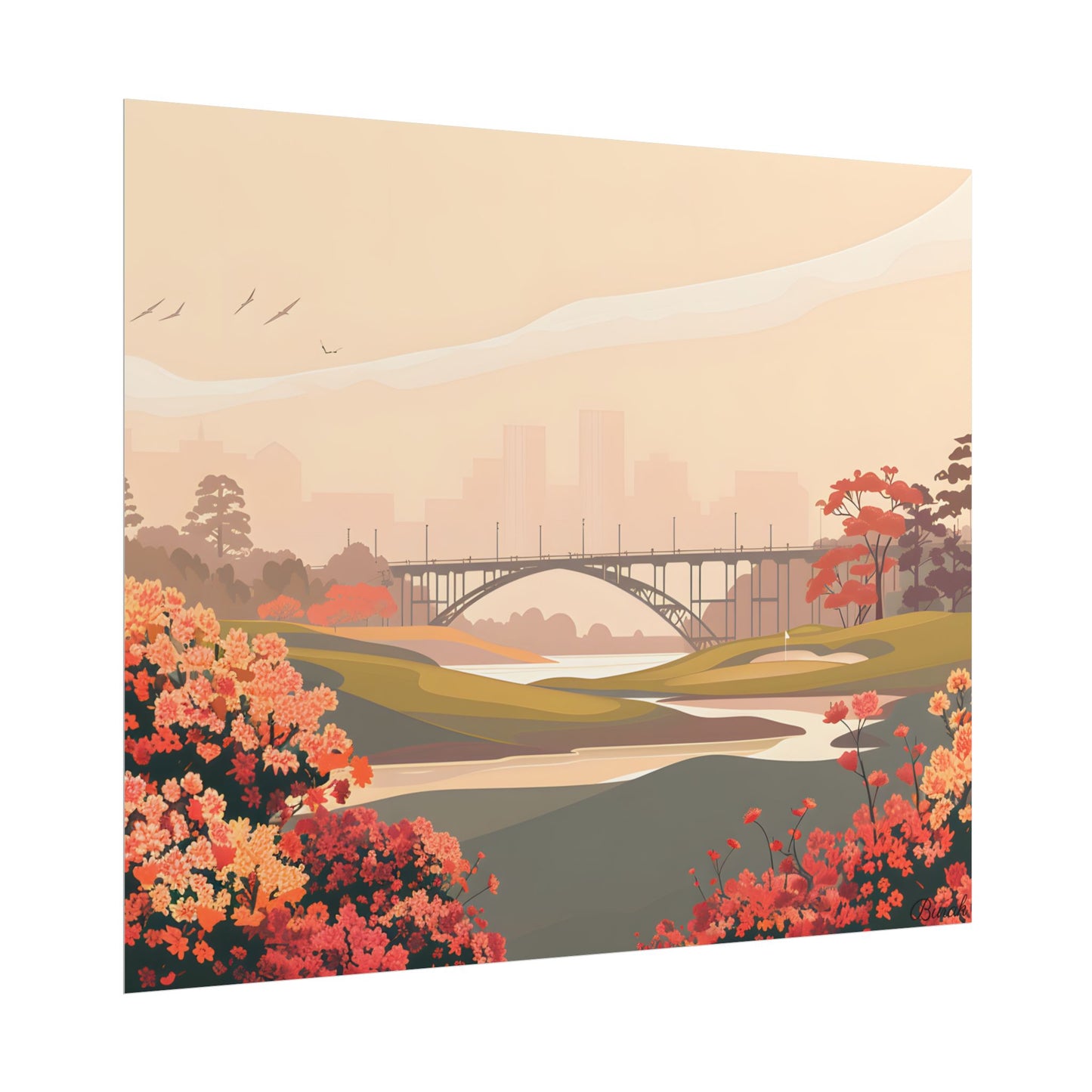 Retro Golf at Augusta: Vintage Illustration - Poster