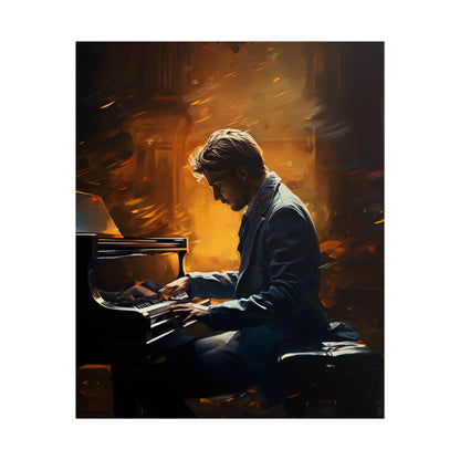 Mysterious Piano Portrait: A Dramatic Musical Masterpiece - Poster