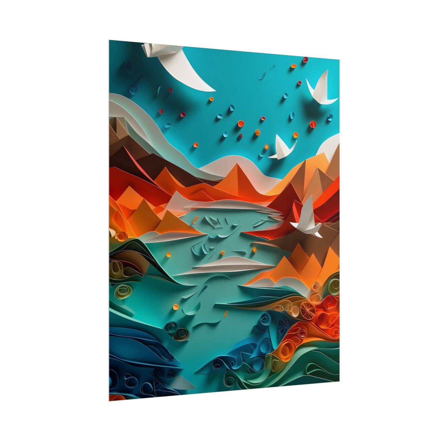 Abstract Geometric Art: Colorful Shapes in Harmony - Poster