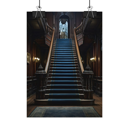 Haunted Gothic Mansion: Spooky Victorian Atmosphere Artwork - Poster