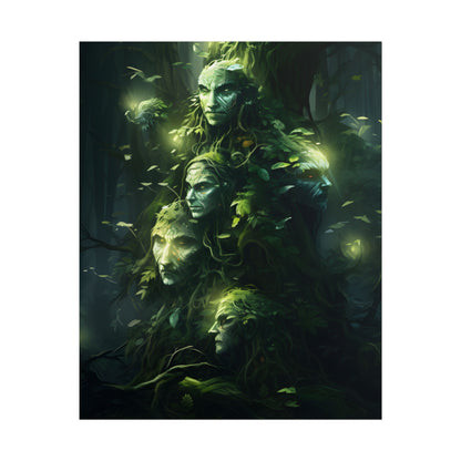 Mystical Morning Guardians: Ancient Forest Spirits - Poster