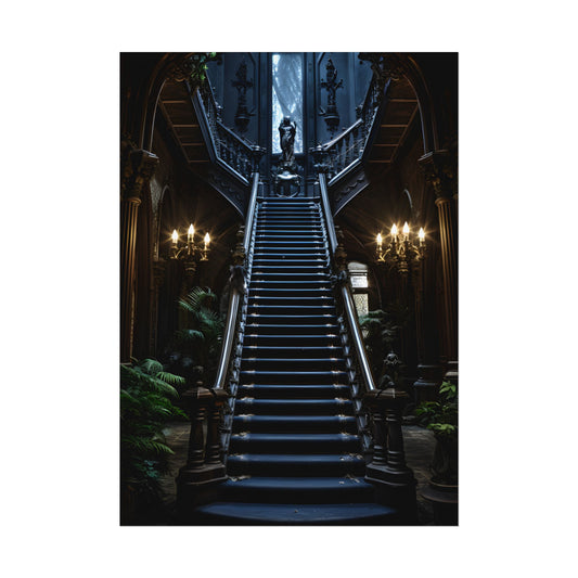 Haunted Victorian Mansion Mystery: Spooky Gothic Artwork - Poster