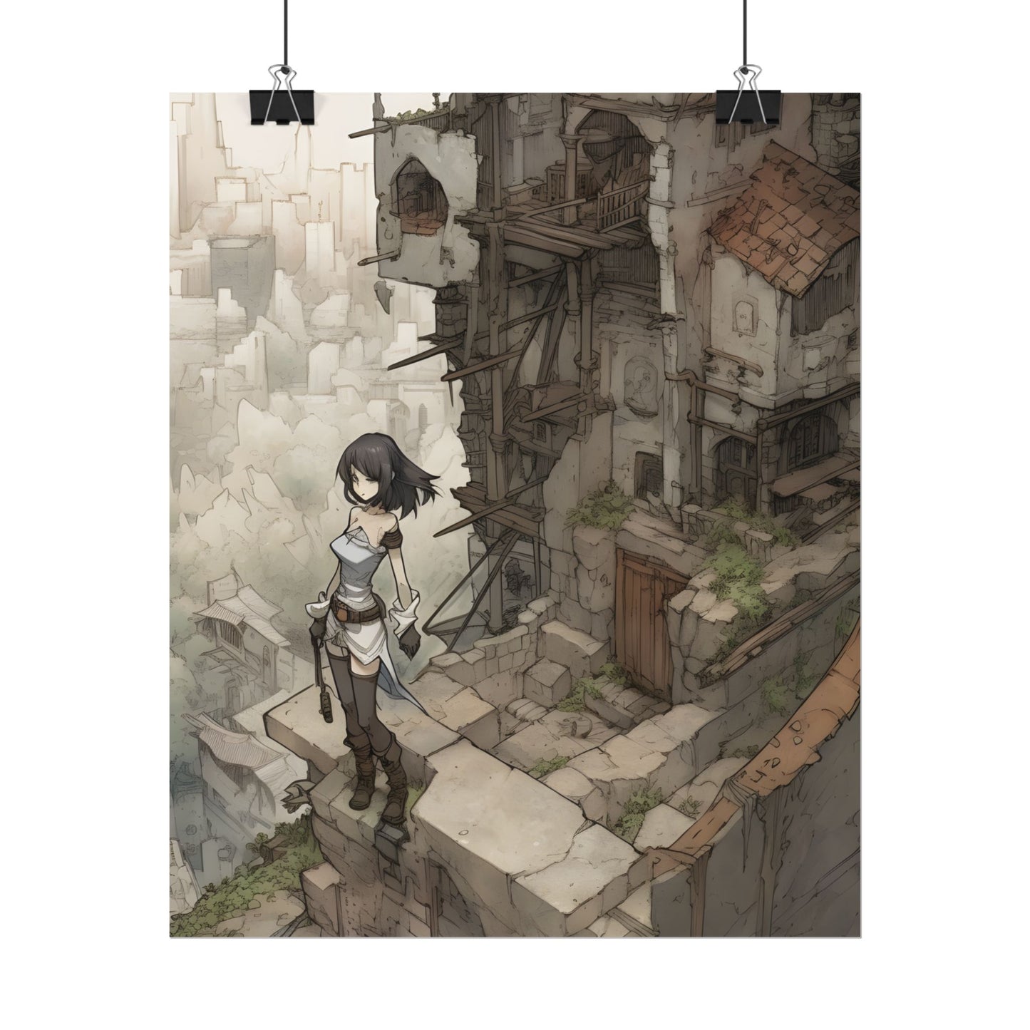 Dramatic Anime Bird Art: Detailed Illustration - Poster