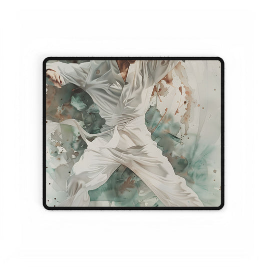 Watercolor Dance Movement: A Man in White - Desk Mat