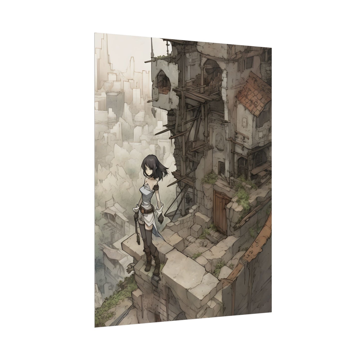 Dramatic Anime Bird Art: Detailed Illustration - Poster