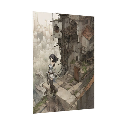 Dramatic Anime Bird Art: Detailed Illustration - Poster