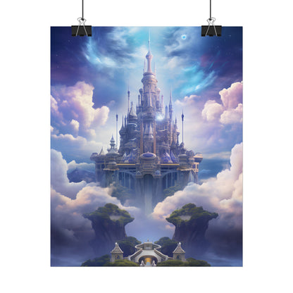 Celestial Fantasy Floating City: Dreamlike Artwork - Poster