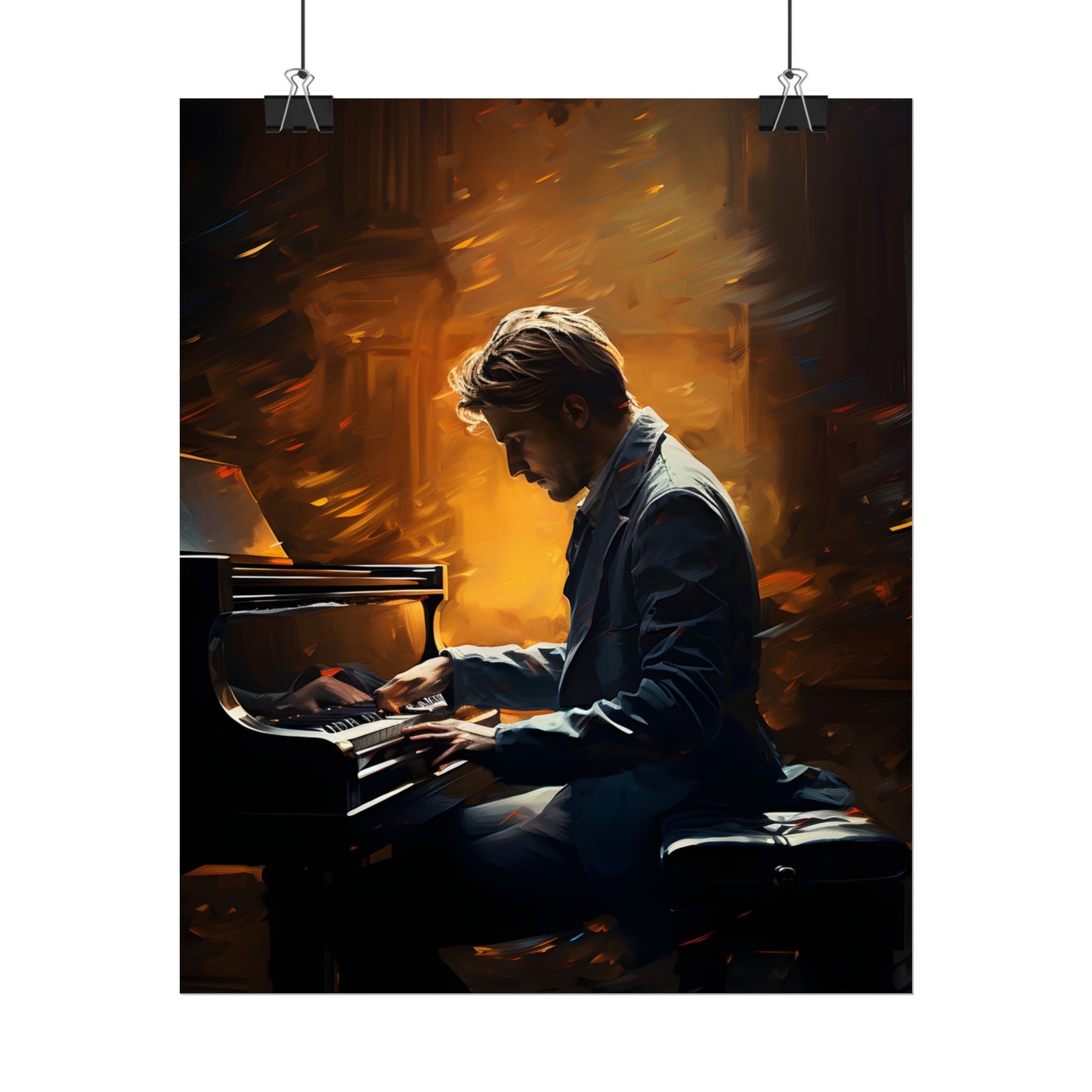 Mysterious Piano Portrait: A Dramatic Musical Masterpiece - Poster