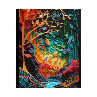 Peaceful Island Oasis: Paper Quilling Landscape Art - Poster