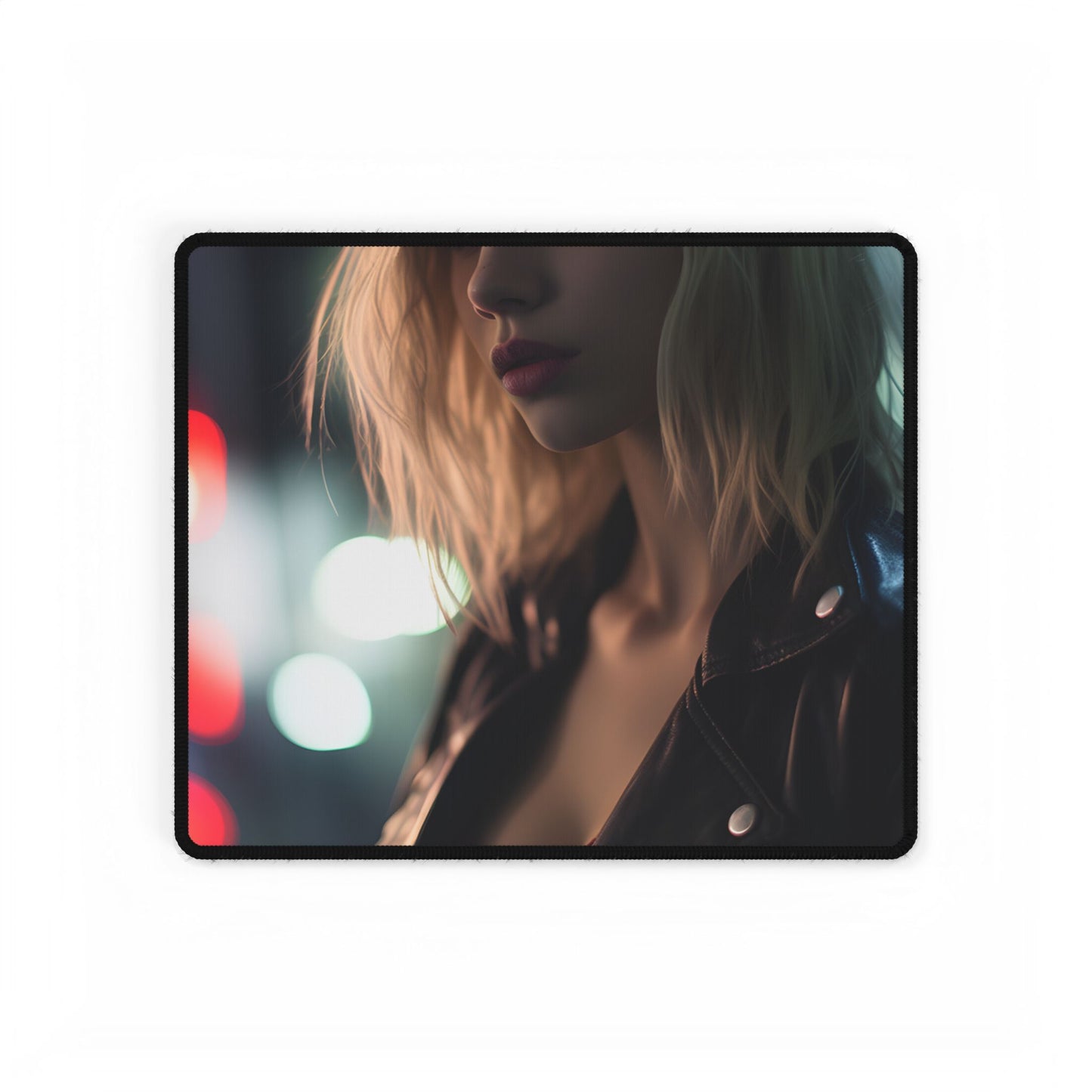Cyberpunk Youth: Close-Up Portrait - Desk Mat