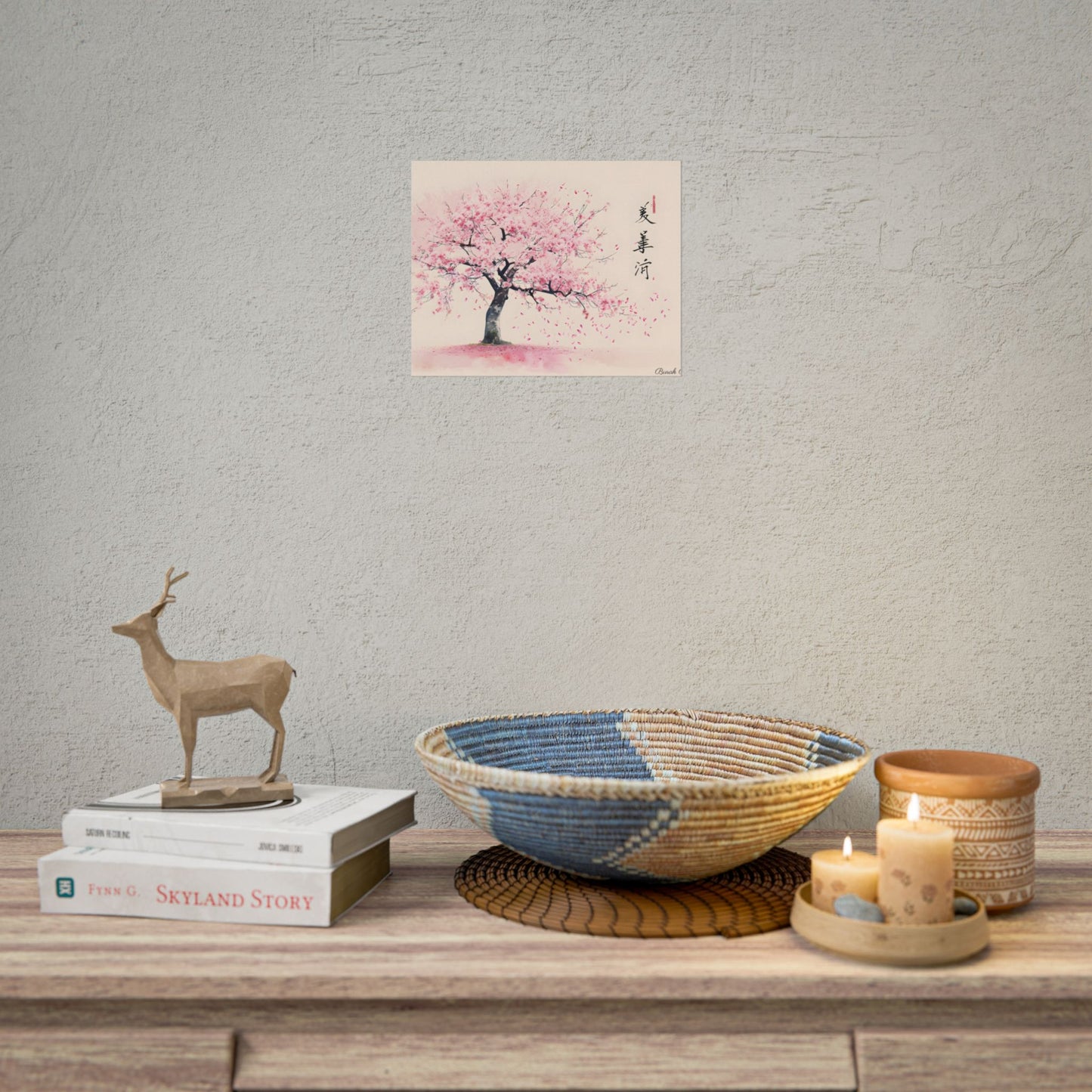 Japanese Cherry Blossom Art: Springtime Painting - Poster