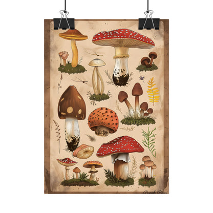 Vibrant Mushroom Species Poster: A Colorful Collection - Poster