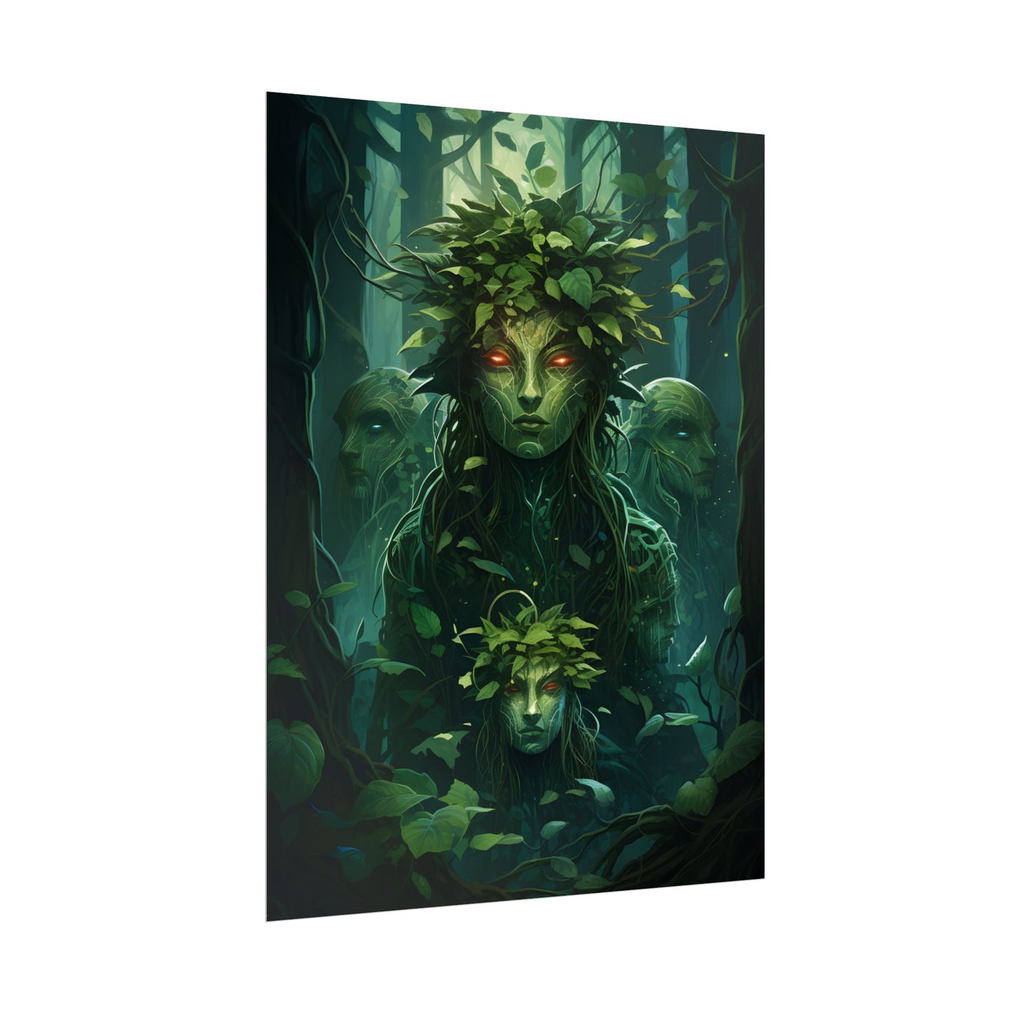 Mystical Forest Guardians: Serene Ancient Tree Spirits - Poster