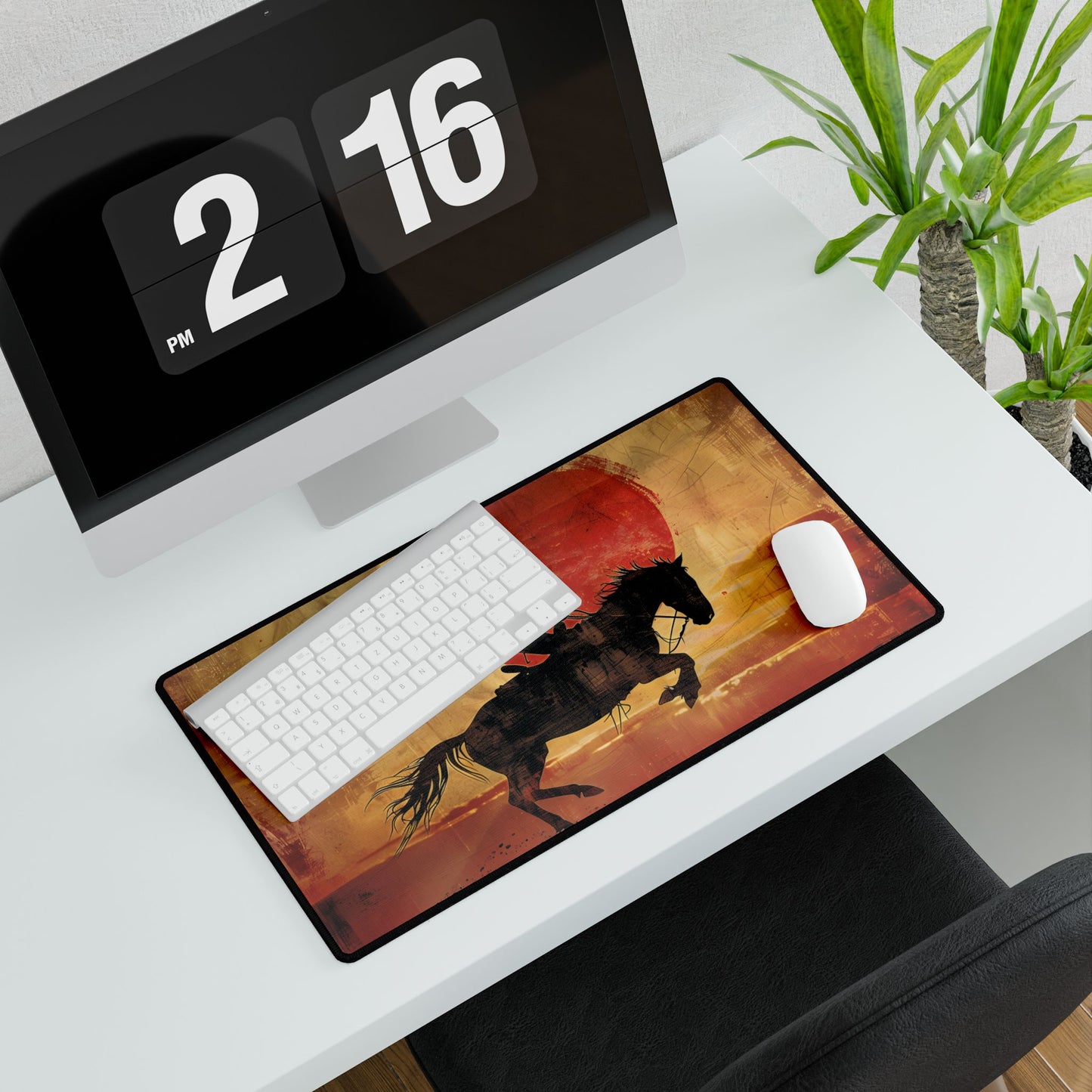 Rodeo Cowboy: Riding a Bucking Bronco - Desk Mat
