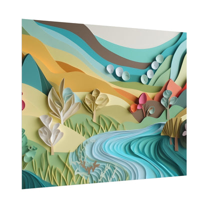 Magical Peaceful Beach: Realistic Paper Quilling Art - Poster