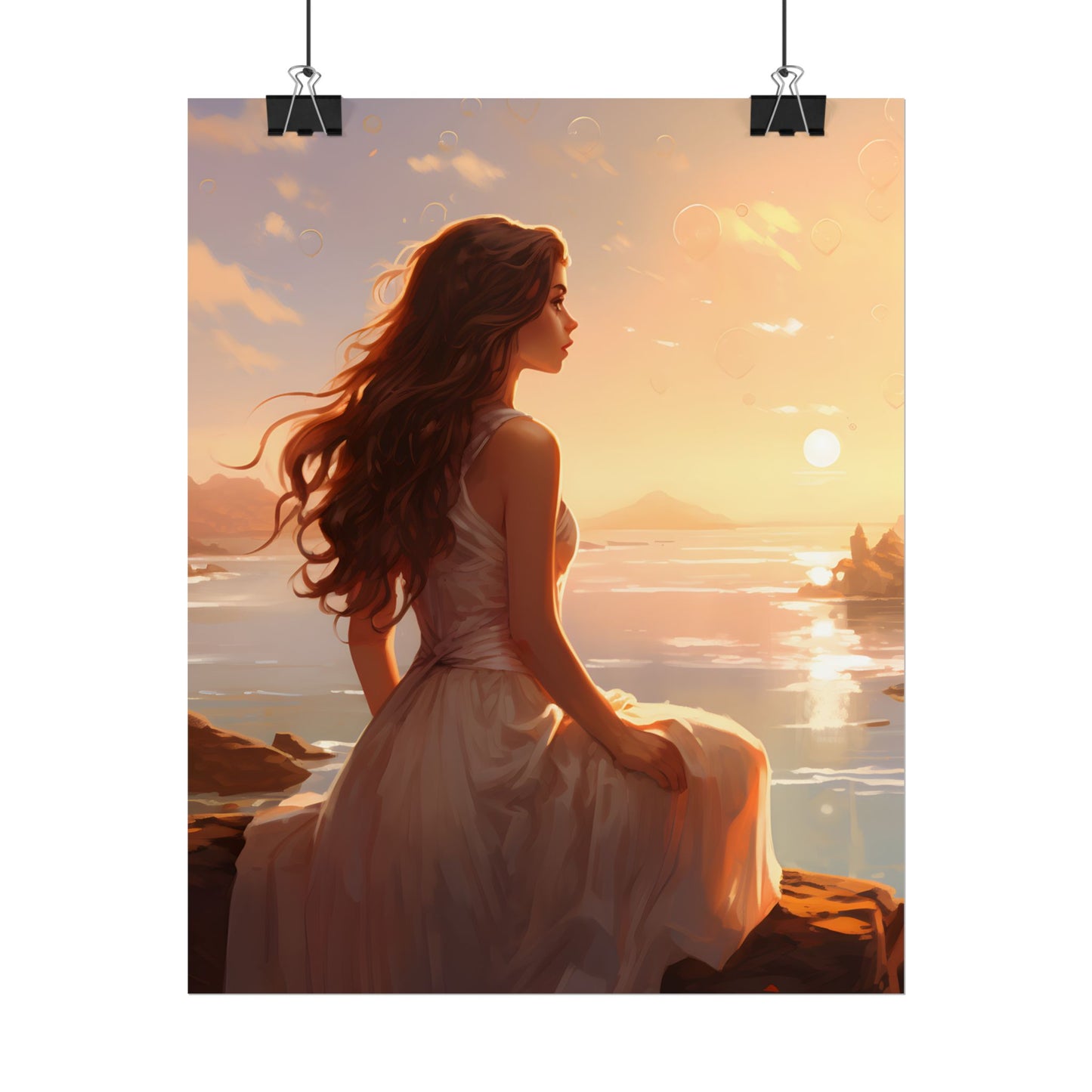Vibrant Beach Scene: Summer Day with Sun-Kissed Figure - Poster