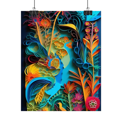 Indian Quilled Landscape: Colorful Paper Art - Poster