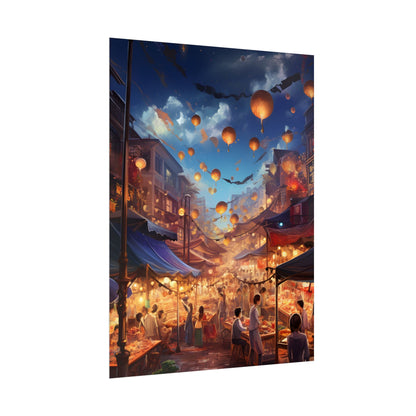 Magical Street Food Market: Enchanted Eats in Full Bloom - Poster