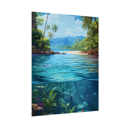 Tropical Island Oasis: Tranquil Tropical Landscape Art - Poster