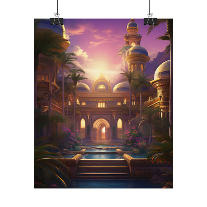 Mythical Desert Oasis: Arabian Nights-Inspired Artwork - Poster