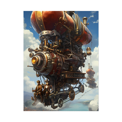 Steam Powered Sky-Liner Thrill Ride: Steampunk Race on Colum - Poster