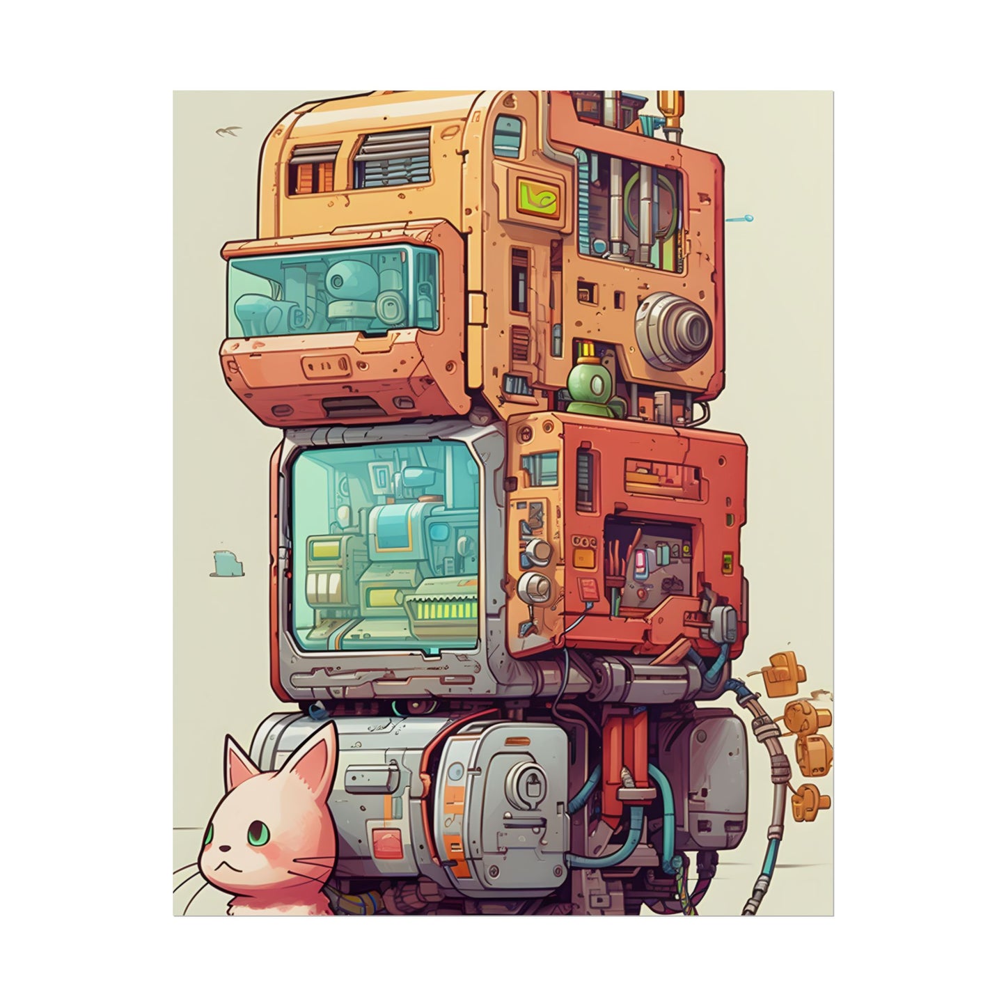Pixel Perfect Cyber-Pet: Whimsical Gamified Art - Poster