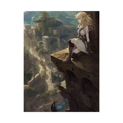 Dramatic Anime Female Portrait: Exclusive Artwork - Poster