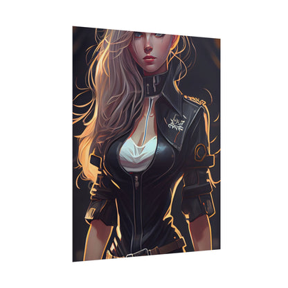 Blonde Female Police Officer: Calm Professional in Hotel Lobby - Poster