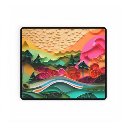 Magical Beach Landscape: Paper Quilling Art Piece - Desk Mat