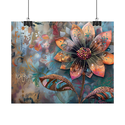 Blooming Flower: Growth Mindset in Whimsical Bloom - Poster