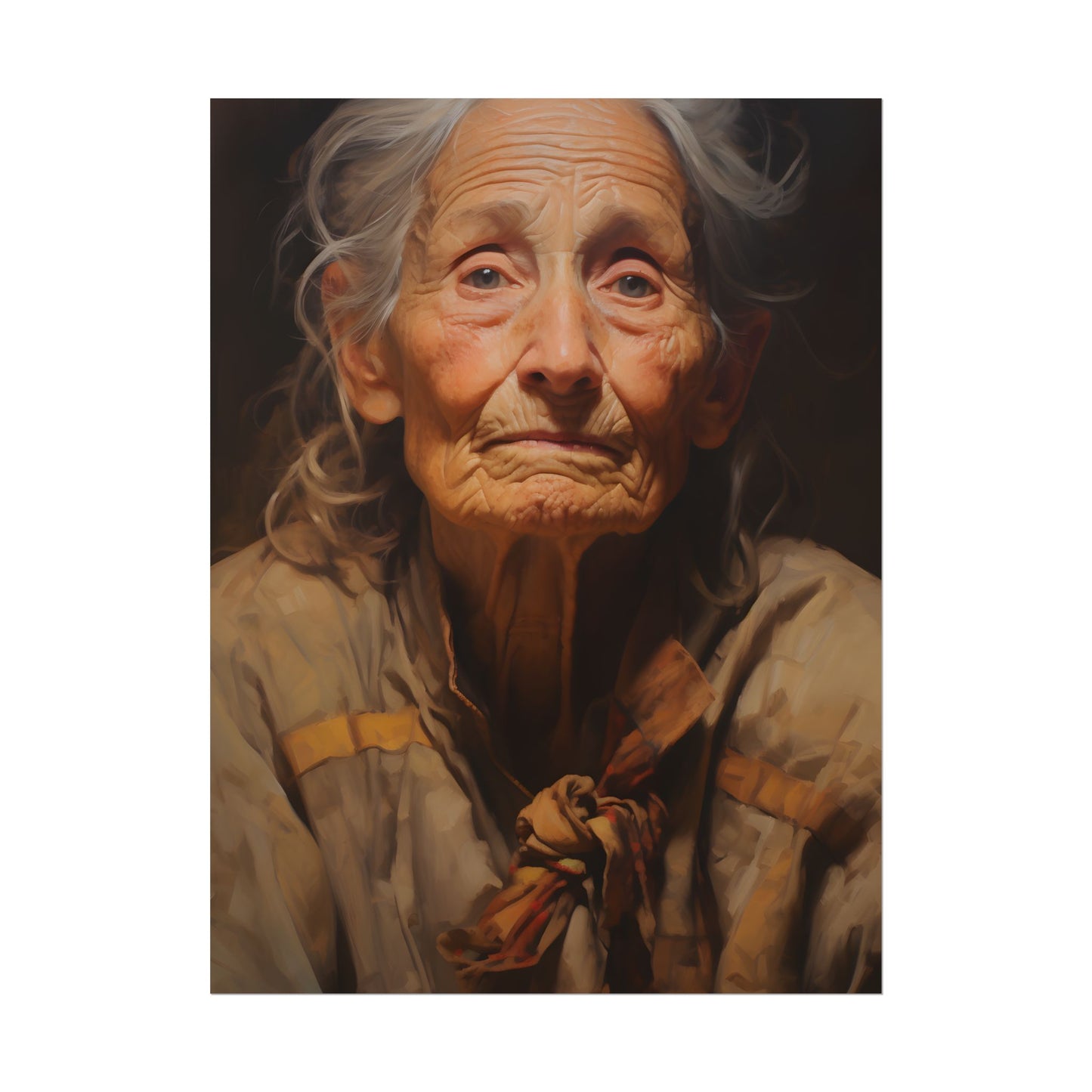 Wisdom of Age: Portrait of an Elderly Person - Poster