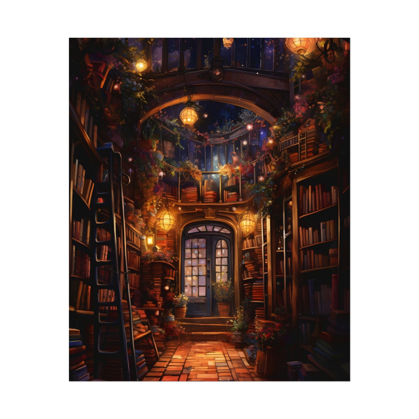 Magical Bookshop: Cozy Charming Bookstore Art - Poster