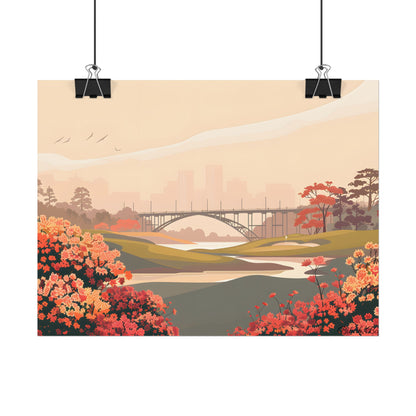 Retro Golf at Augusta: Vintage Illustration - Poster