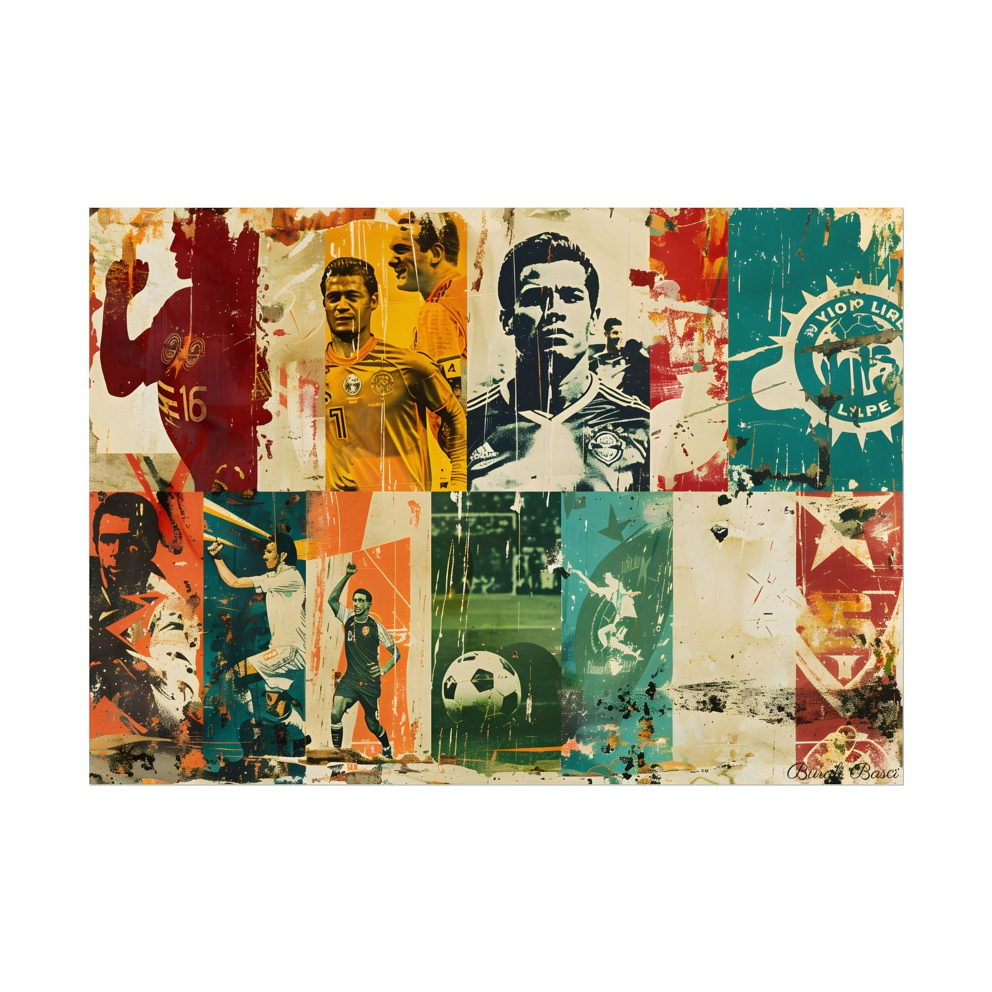 Vintage Soccer Posters: Retro Sports Art Collage - Poster