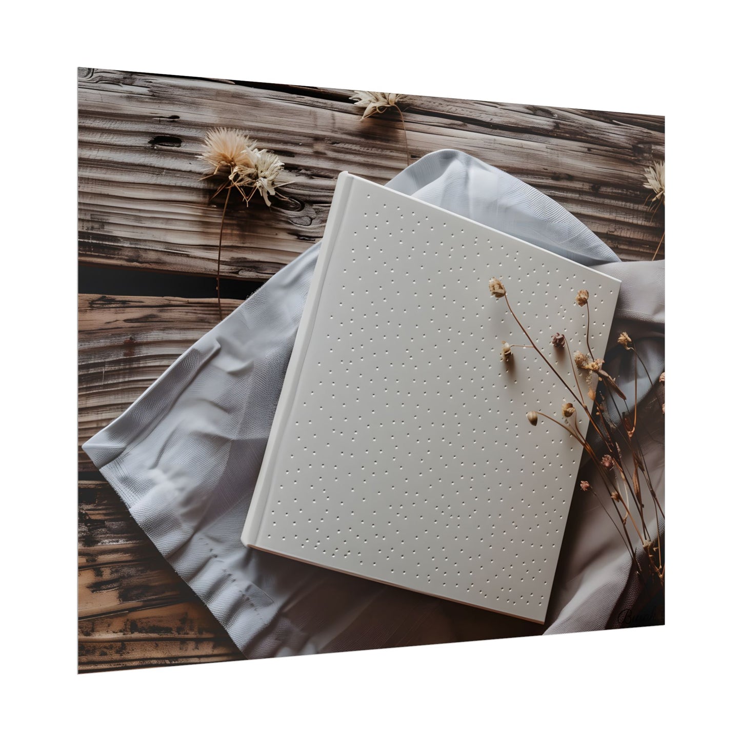 Minimalist Notebook with Embossed Dot Pattern - Poster