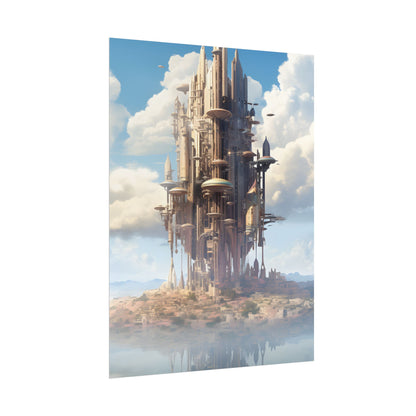 Breathtaking Floating Cityscape: Columbia 6 Digital Art - Poster