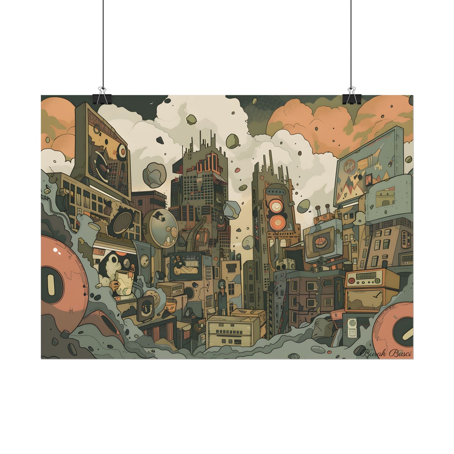 Comic Book Style Iconic Mask: Bold Lines and Dramatic Details - Poster