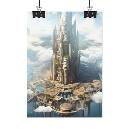 Breathtaking Floating City: Elevated Architecture - Poster