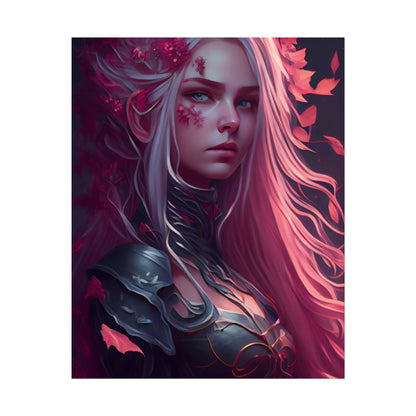 Astonishing Female Portrait with Pink Hair: Artistic Vision - Poster