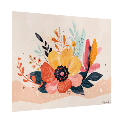 Blooming Growth: Vibrant Flower Artwork - Poster