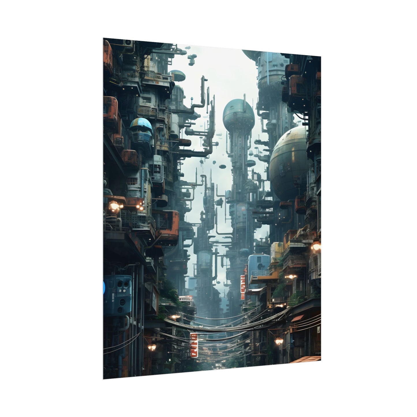 Post-Apocalyptic Ruin: Steampunk Cityscape Art - Poster