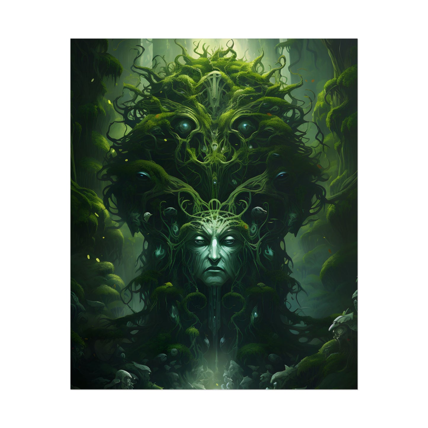 Mystical Forest Guardians: Ancient Tree Spirits Ethereal Artwork - Poster