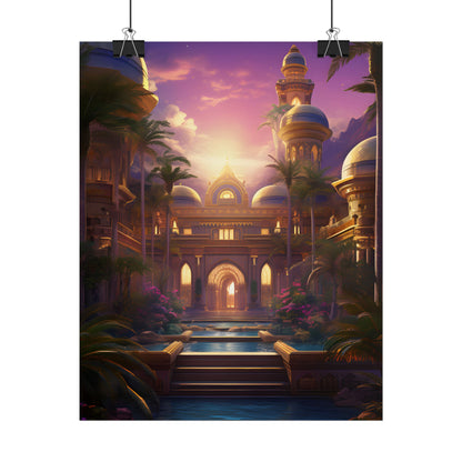 Mythical Desert Oasis: Arabian Nights-Inspired Artwork - Poster