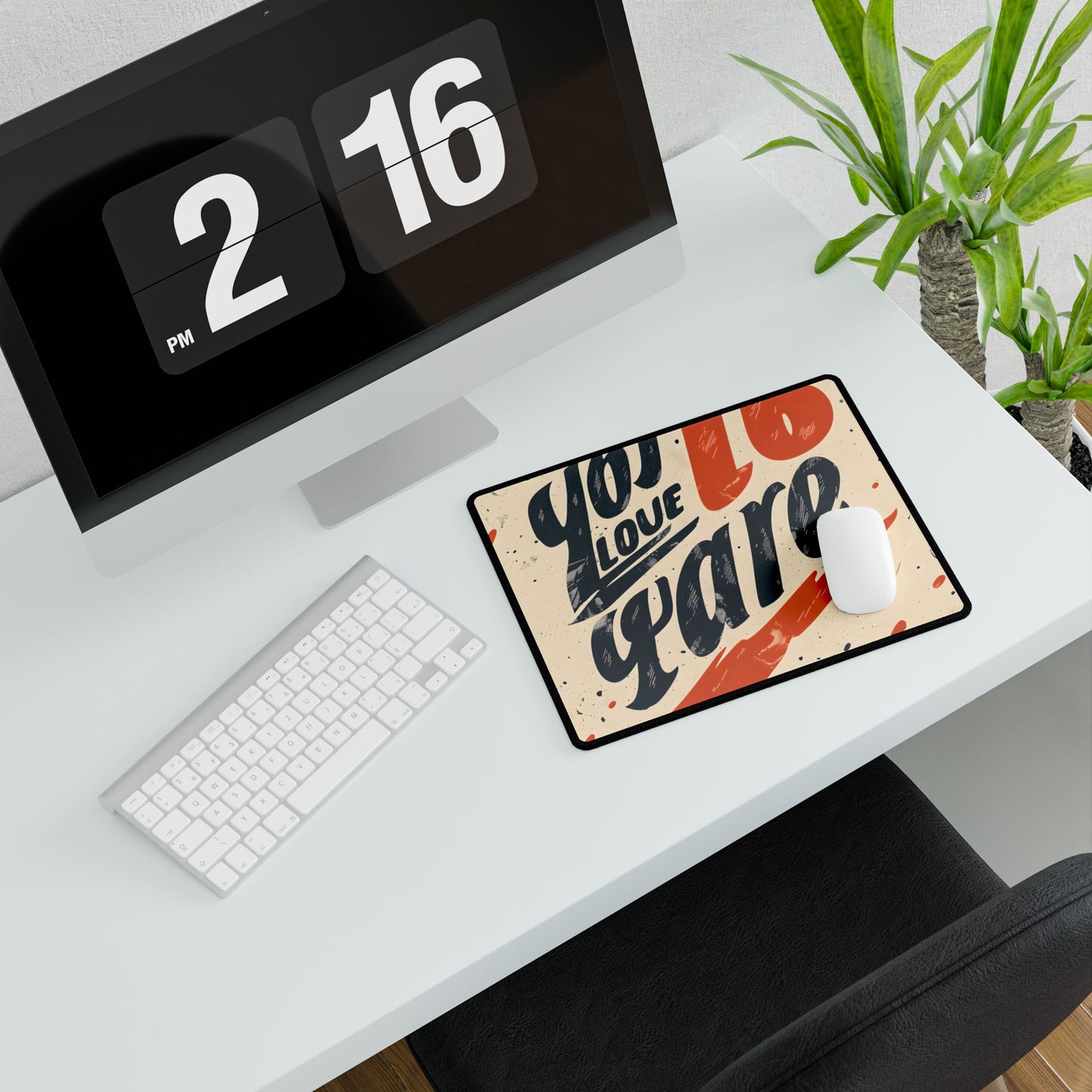 Vintage Distressed Poster Art: Red A - Desk Mat
