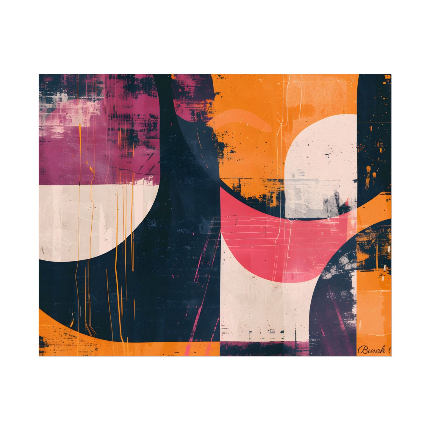 Vibrant Abstract Geometries: Colorful Artwork in Bold Shades - Poster