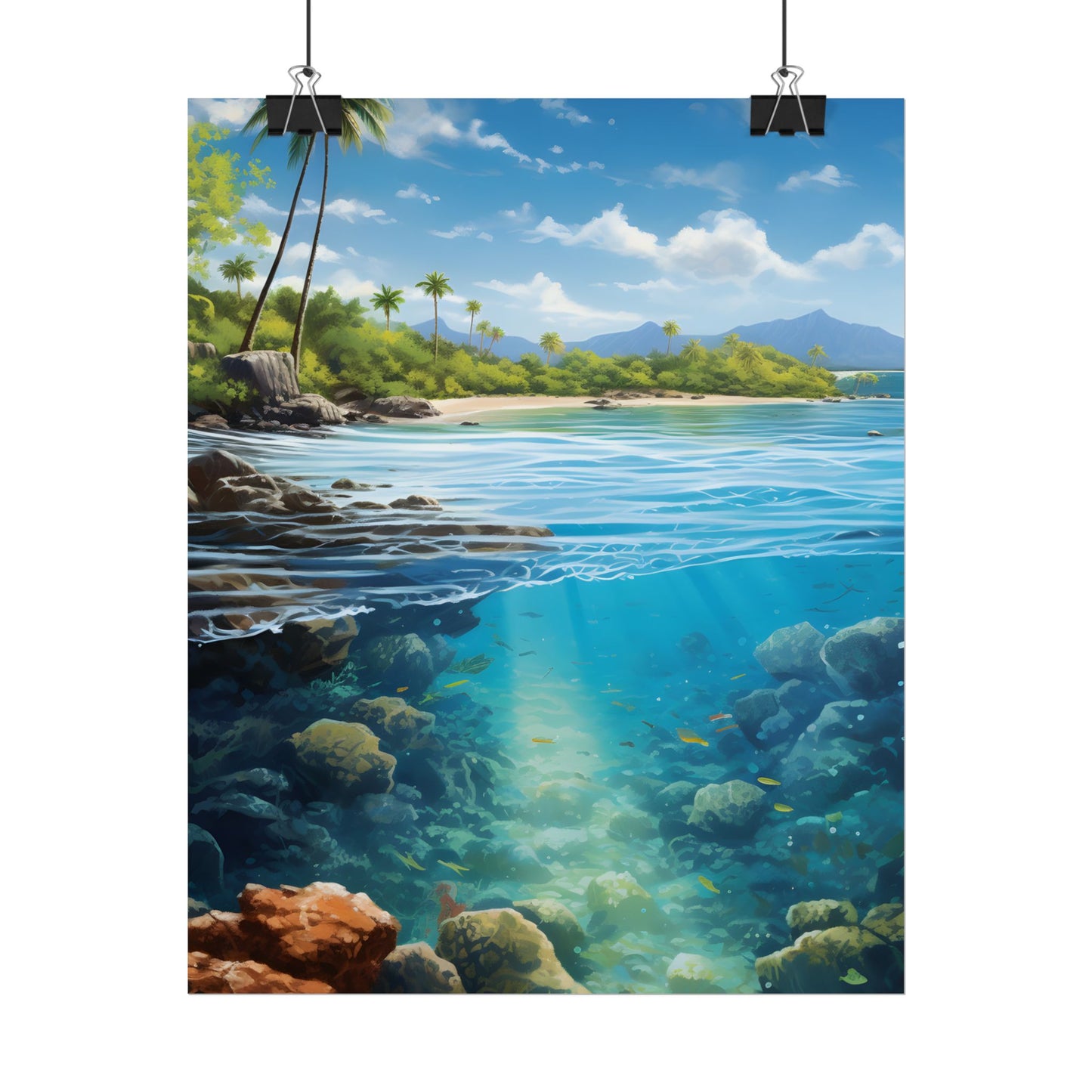 Tranquil Tropical Paradise: Relaxed Island Getaway Art - Poster