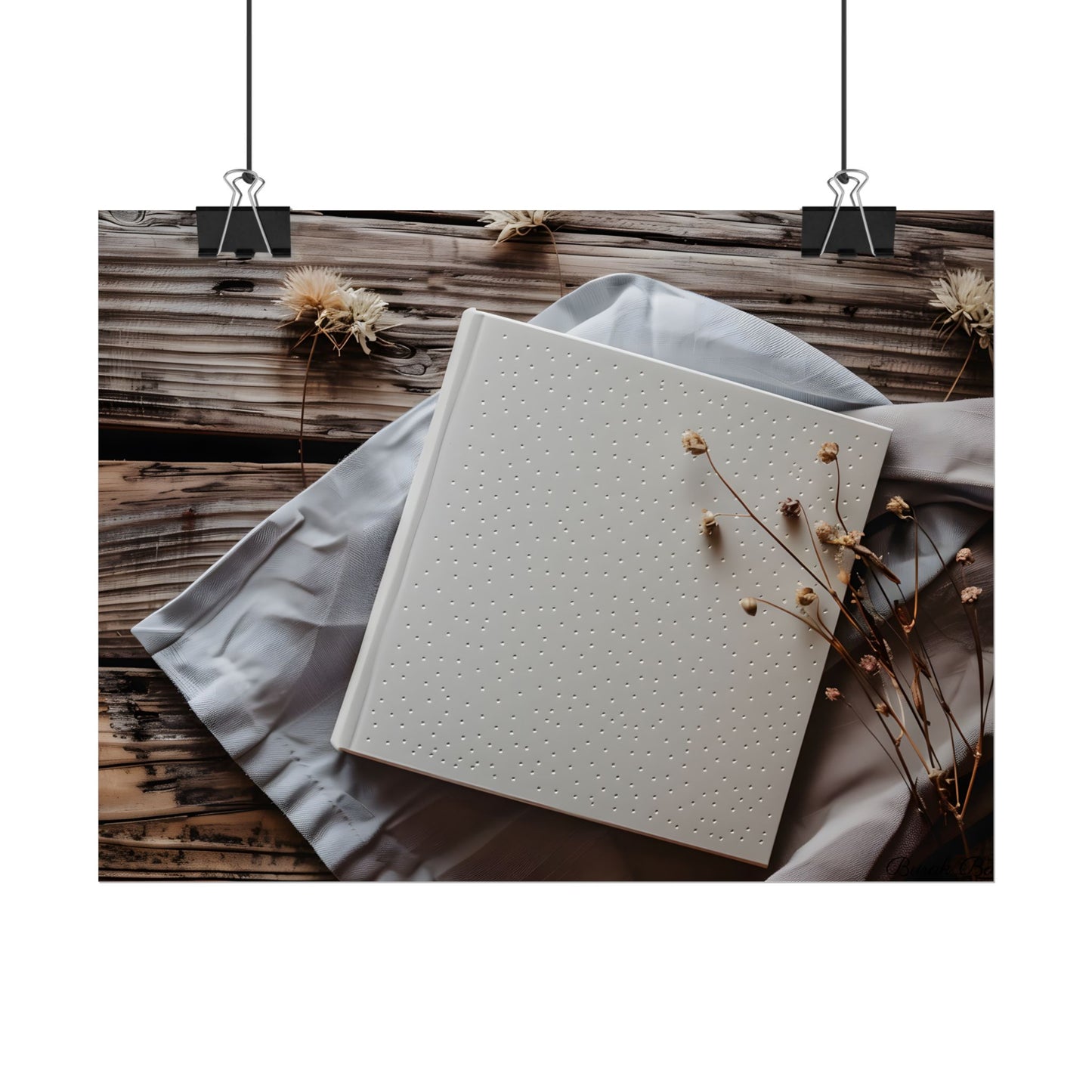 Minimalist Notebook with Embossed Dot Pattern - Poster