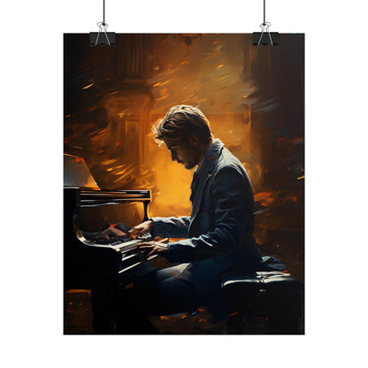 Mysterious Piano Portrait: A Dramatic Musical Masterpiece - Poster